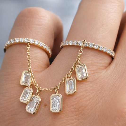 Double Ring with Charms (Lab Grown) - Laura Milman New York