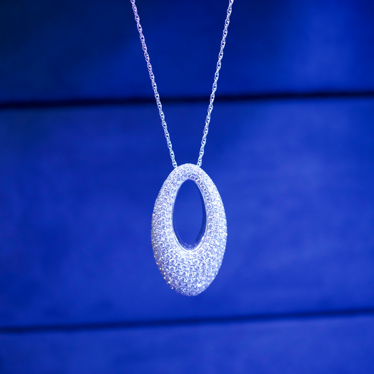 Oval Pave DIamond Pendant - Laura Milman New York
