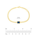 London Blue Topaz Curb Bracelet in Yellow Gold view 4