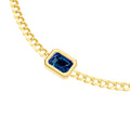 London Blue Topaz Curb Necklace in Yellow Gold view 2