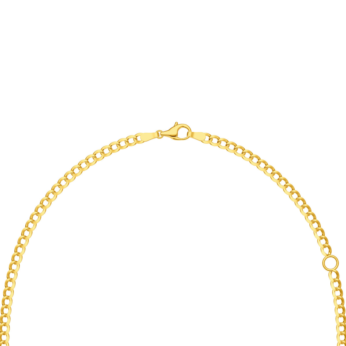 Emerald-Cut London Blue Topaz Curb Necklace in Yellow Gold — view 4 — Laura Milman New York