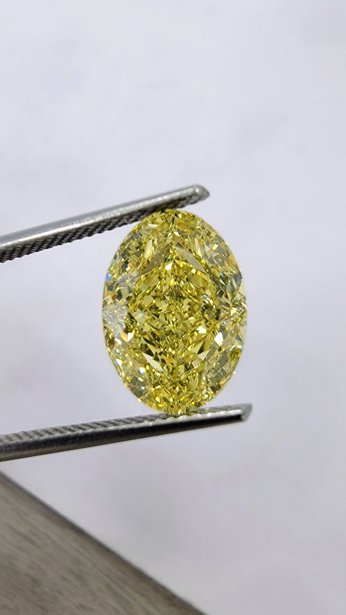 5.01ct Fancy Intense Yellow Oval Diamond Ring VS2 GIA — view 5 — Laura Milman New York