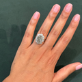 Fancy Gray Oval Diamond Halo Engagement Ring in Platinum view 3