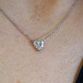 Lab Grown Heart Shaped Diamond Pendant in 14k White Gold .90ct