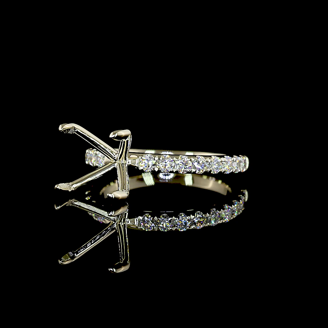 Hidden Halo Engagement Ring Setting in 14K White Gold – 0.40 CT view 3 — Laura Milman New York