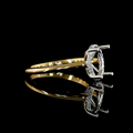 Hidden Halo Ring Setting in 18K Yellow Gold & Platinum – 0.09 CT view 2