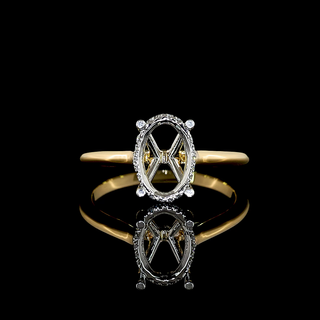 Hidden Halo Ring Setting in 18K Yellow Gold & Platinum – 0.09 CT — Laura Milman New York