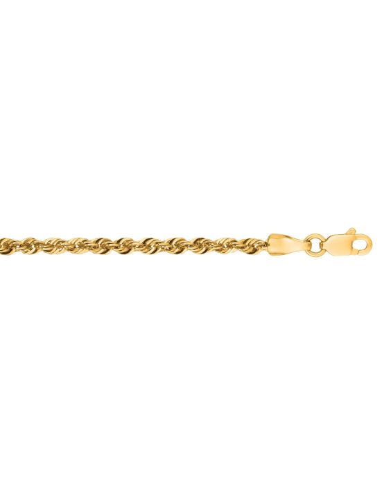 2.7mm Rope Chain Necklace in 14K Yellow Gold