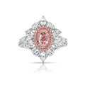 Fancy Light Pink Oval Diamond Ring in 18K White and Rose Gold view 1