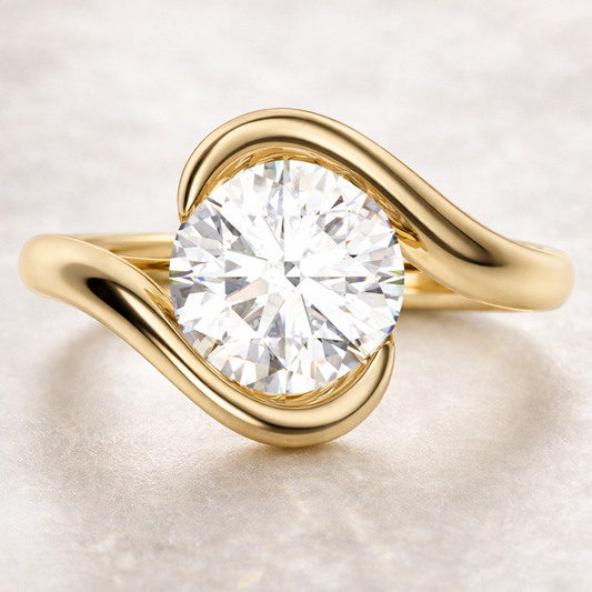 Infinity Round Shape Diamond Engagement Ring (Lab Grown) - Laura Milman New York