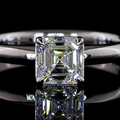Asscher Solitaire Setting in 14K or 18K White Gold view 3
