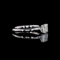Asscher Solitaire Setting in 14K or 18K White Gold view 4