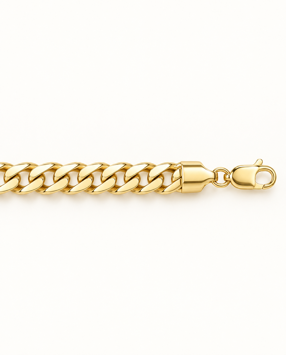 5.5mm Cuban Chain Necklace in 14K Yellow Gold — detail view — Laura Milman New York