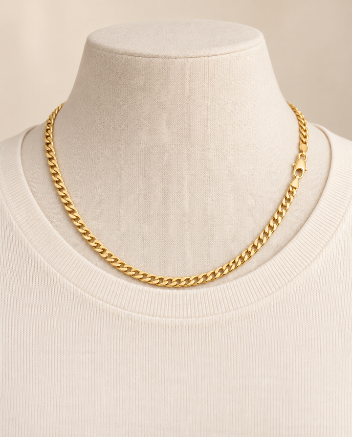 3.6mm Curb Chain Necklace in 14K Yellow Gold