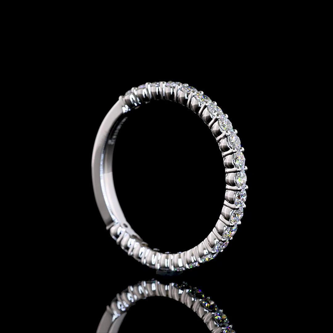 Laura Milman New York round diamond three-quarter band in white gold, 14K reference, view 3