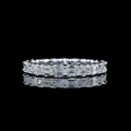 Lab-Grown Emerald Diamond Eternity Band in White Gold view 2
