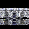 Lab-Grown Emerald Diamond Eternity Band in White Gold view 3