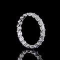Lab-Grown Emerald Diamond Eternity Band in White Gold view 4