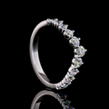 Lab-Grown Round Diamond Half Eternity Band in White Gold view 4