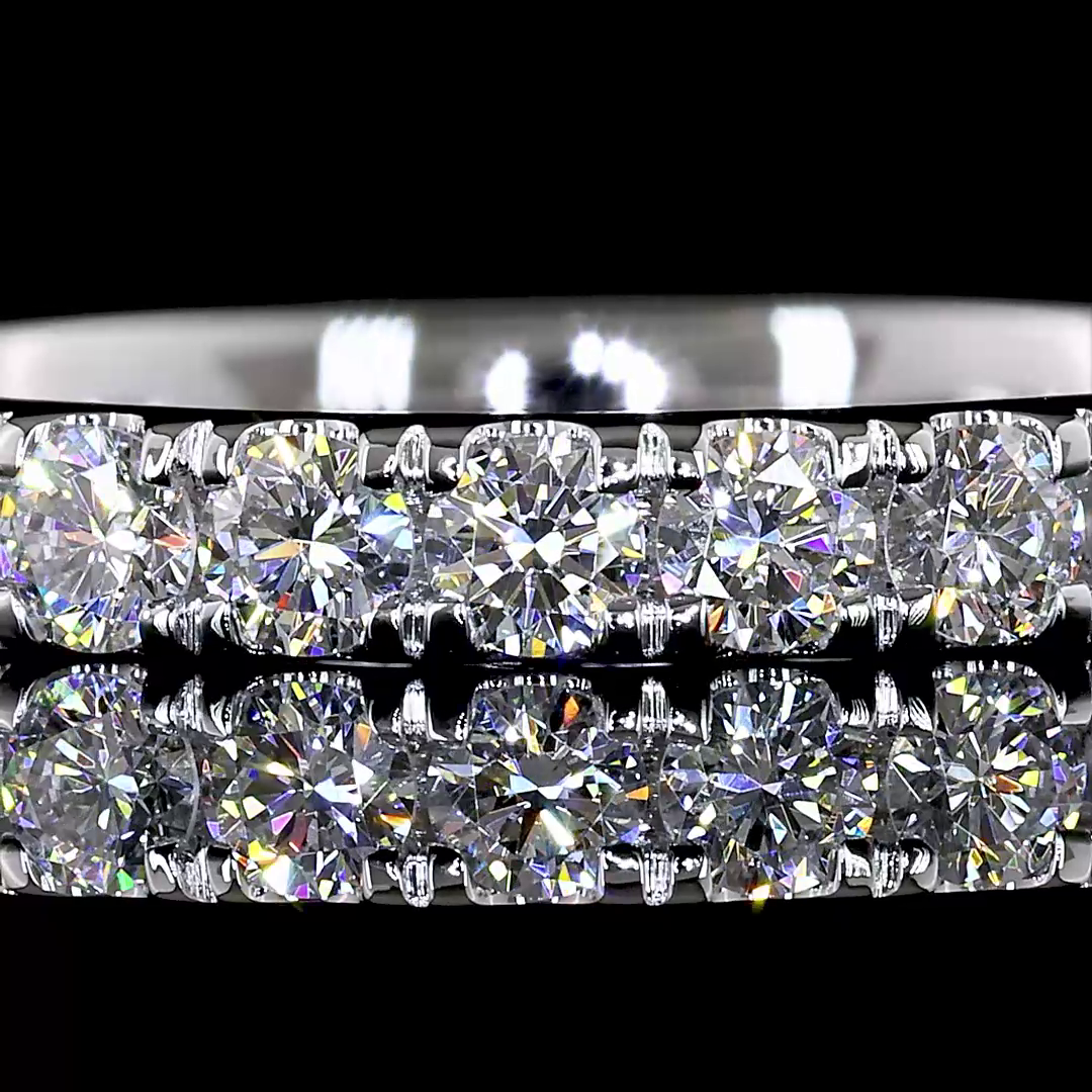 Laura Milman New York round diamond eternity band in white gold, 14K reference, view 2