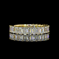 Lab-Grown Emerald Diamond Three-Quarter Band in Yellow Gold view 2