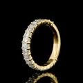 Lab-Grown Emerald Diamond Three-Quarter Band in Yellow Gold view 5