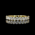 Lab-Grown Oval Diamond Three-Quarter Band in Yellow Gold view 2