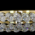 Lab-Grown Oval Diamond Three-Quarter Band in Yellow Gold view 3