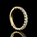 Lab-Grown Oval Diamond Three-Quarter Band in Yellow Gold view 4
