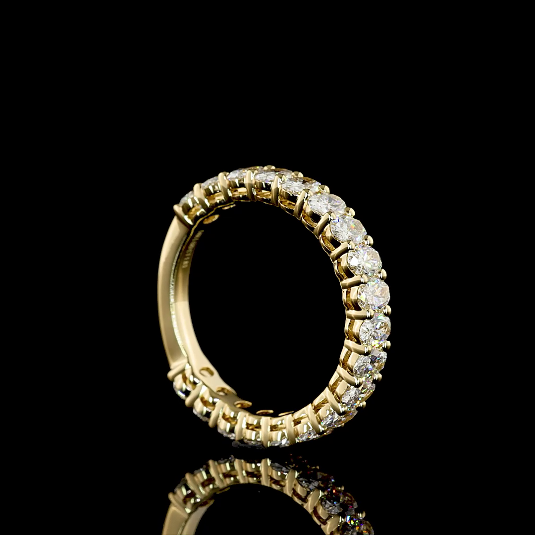 Laura Milman New York oval diamond three-quarter band in yellow gold, 14K reference, view 3
