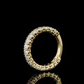 Lab-Grown Oval Diamond Three-Quarter Band in Yellow Gold view 5