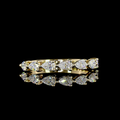 Lab-Grown Pear Diamond Half Eternity Band in Yellow Gold view 2
