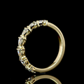 Lab-Grown Pear Diamond Half Eternity Band in Yellow Gold view 5