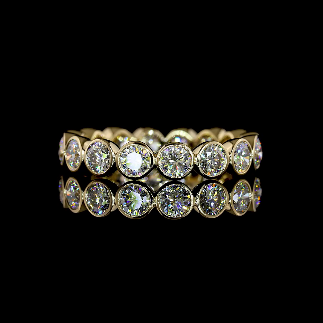 Laura Milman New York round diamond eternity band in yellow gold, 14K reference, view 1