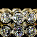 Lab-Grown Round Diamond Eternity Band in Yellow Gold view 3