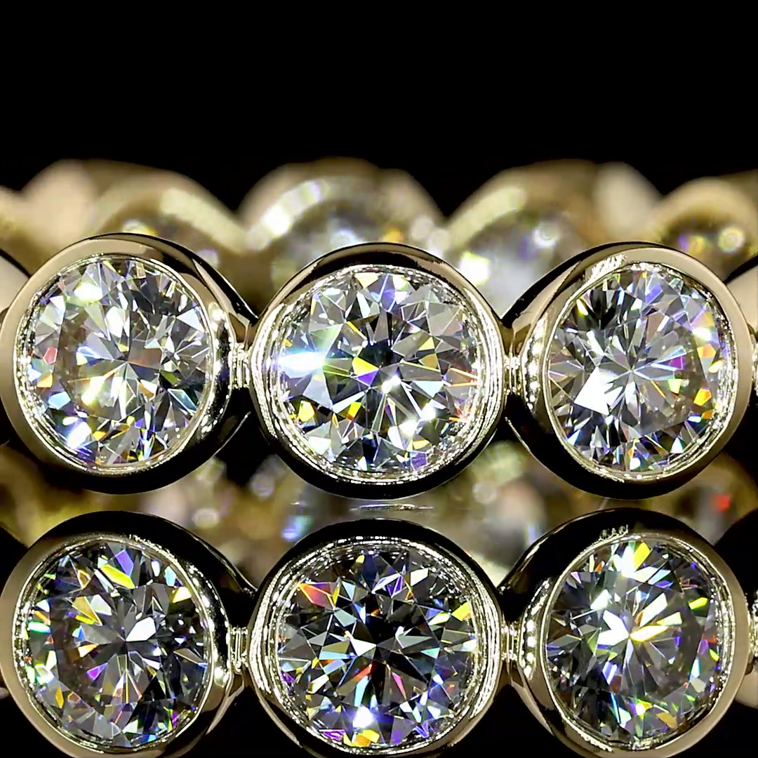Laura Milman New York round diamond eternity band in yellow gold, 14K reference, view 2