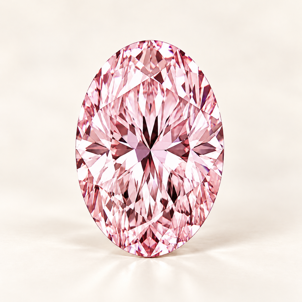 Pink oval lab-grown diamond illustration