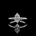 Antique-Cut Marquise Solitaire Setting in 14K or 18K White Gold view 2