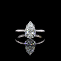 Pear Solitaire Setting in 14K or 18K White Gold view 2