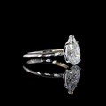 Pear Solitaire Setting in 14K or 18K White Gold view 4