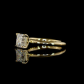 Princess Solitaire Setting in 14K or 18K Yellow Gold view 4