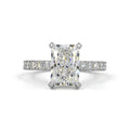 Radiant Pavé Hidden Halo Setting in 14K or 18K White Gold view 2