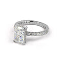 Radiant Pavé Hidden Halo Setting in 14K or 18K White Gold view 4