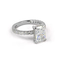 Radiant Pavé Hidden Halo Setting in 14K or 18K White Gold view 3
