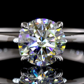 Round Solitaire Setting in 14K or 18K White Gold view 3
