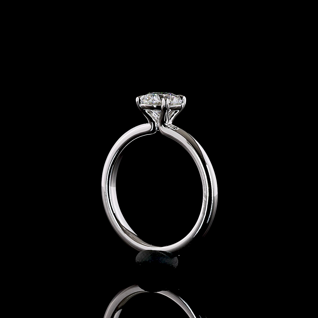 Round Solitaire setting design reference in 14K white gold; pictured center diamond is not included — Laura Milman New York