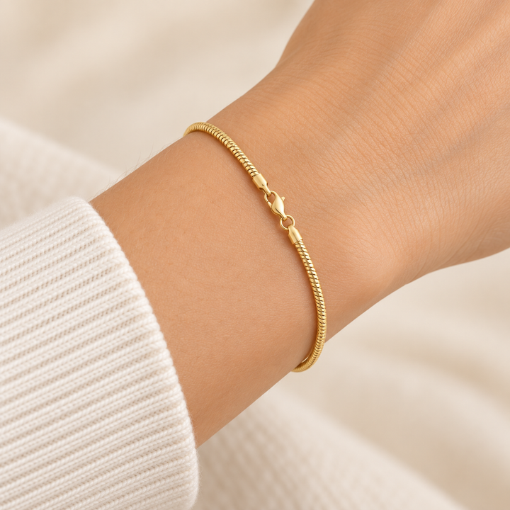 2.6mm Snake Chain Bracelet in 14K Yellow Gold