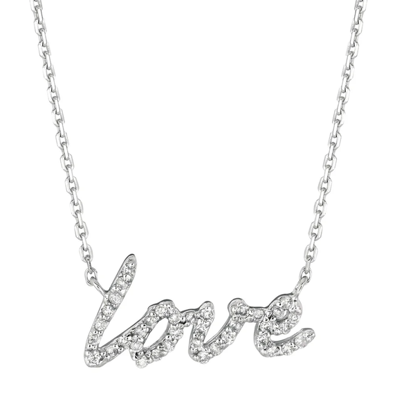 Diamond Love Pendant in White Gold - Laura Milman New York