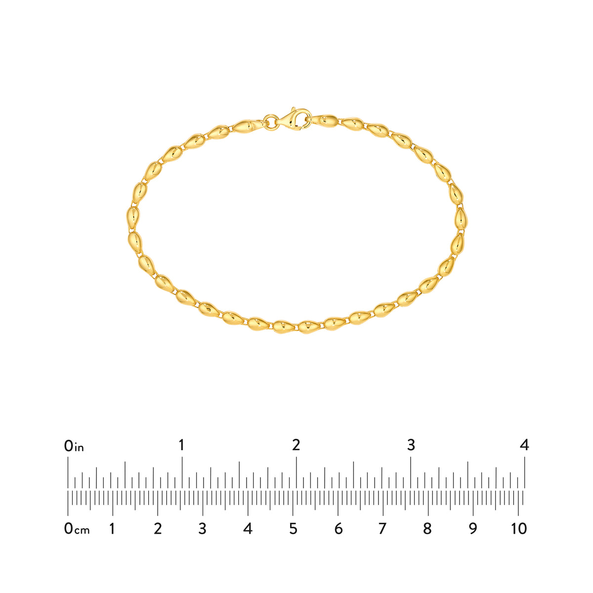 Mini Puffy Teardrop Bracelet in 14K Yellow Gold — view 4 — Laura Milman New York