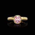 North-South Solitaire Bezel Engagement Ring Setting in 18K Yellow Gold view 1